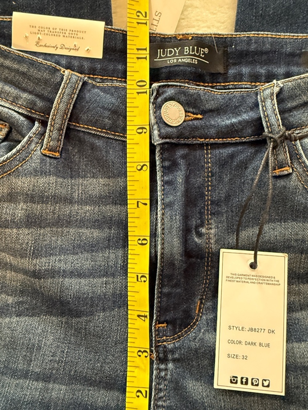 NWT - Judy Blue Ellianna Straight Jeans – Size 32 (14) Denim - Picture 14 of 15